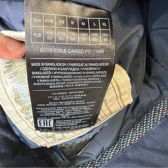 Burton Snowboard Boys DryRide Exile Cargo Pants Insulated MEDIUM 10/12 Mulitcol - Picture 6 of 13